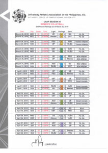 SCHEDULE: UAAP Season 81 Volleyball second round tournament