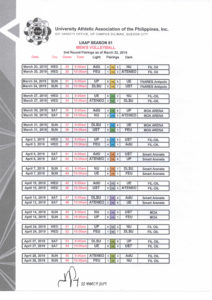 SCHEDULE: UAAP Season 81 Volleyball second round tournament