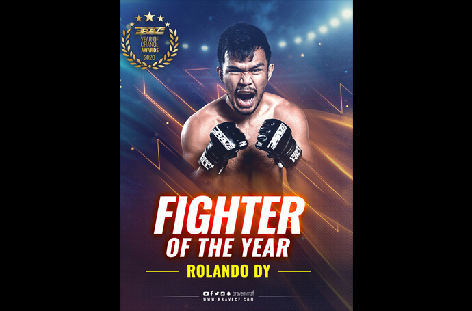 Rolando Dy bags BRAVE CF Fighter of the Year award